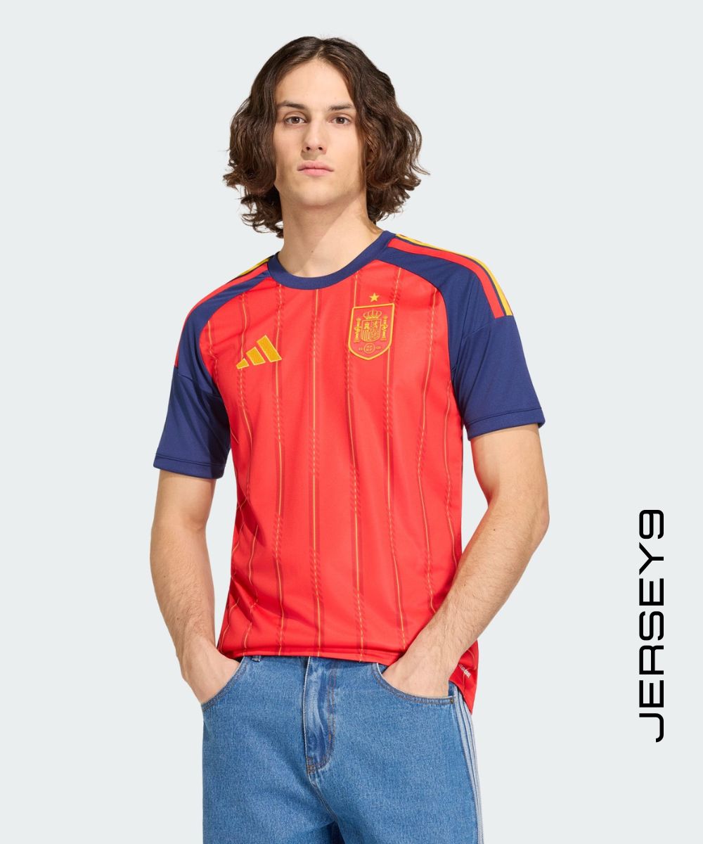 Spain 26 Home Jersey worn by fan in stadium